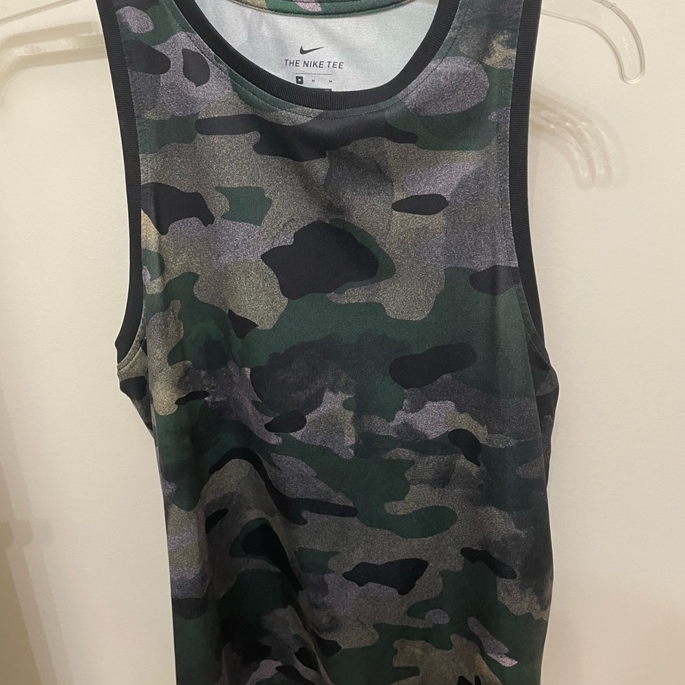 Nike Dri-FIT Camo Tee in Green and Black
